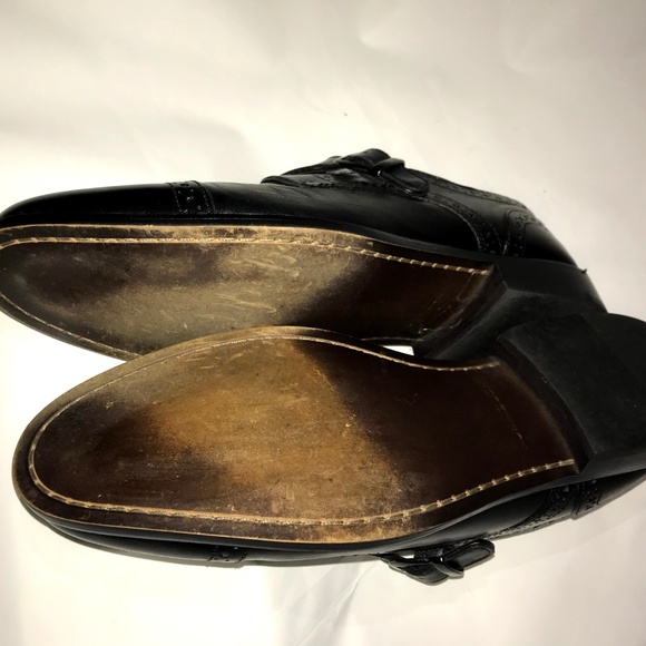 Nunn Bush Black Loafers Cross Buckle Cap Toe Sz10W - Picture 8 of 8